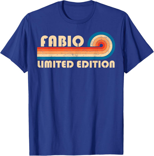 FABIO Retro 70s 80s Sunset Stripe T-Shirt - T-Shirt | Royal