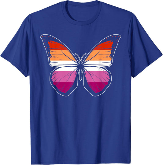 Lesbian Pride Butterfly Elegant and Colorful Symbol T-Shirt - T-Shirt | Royal