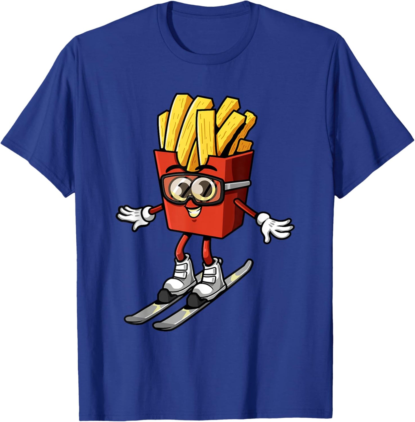Funny French Fry Ski Potato Fries Skiing Instructor Outfit T-Shirt - T-Shirt | Royal