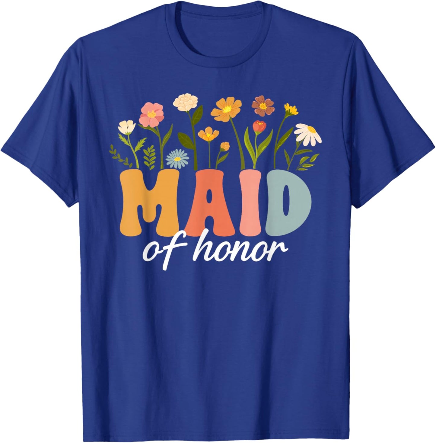 Maid of Honor Groovy Wedding Maid of Honor T-Shirt - T-Shirt | Royal