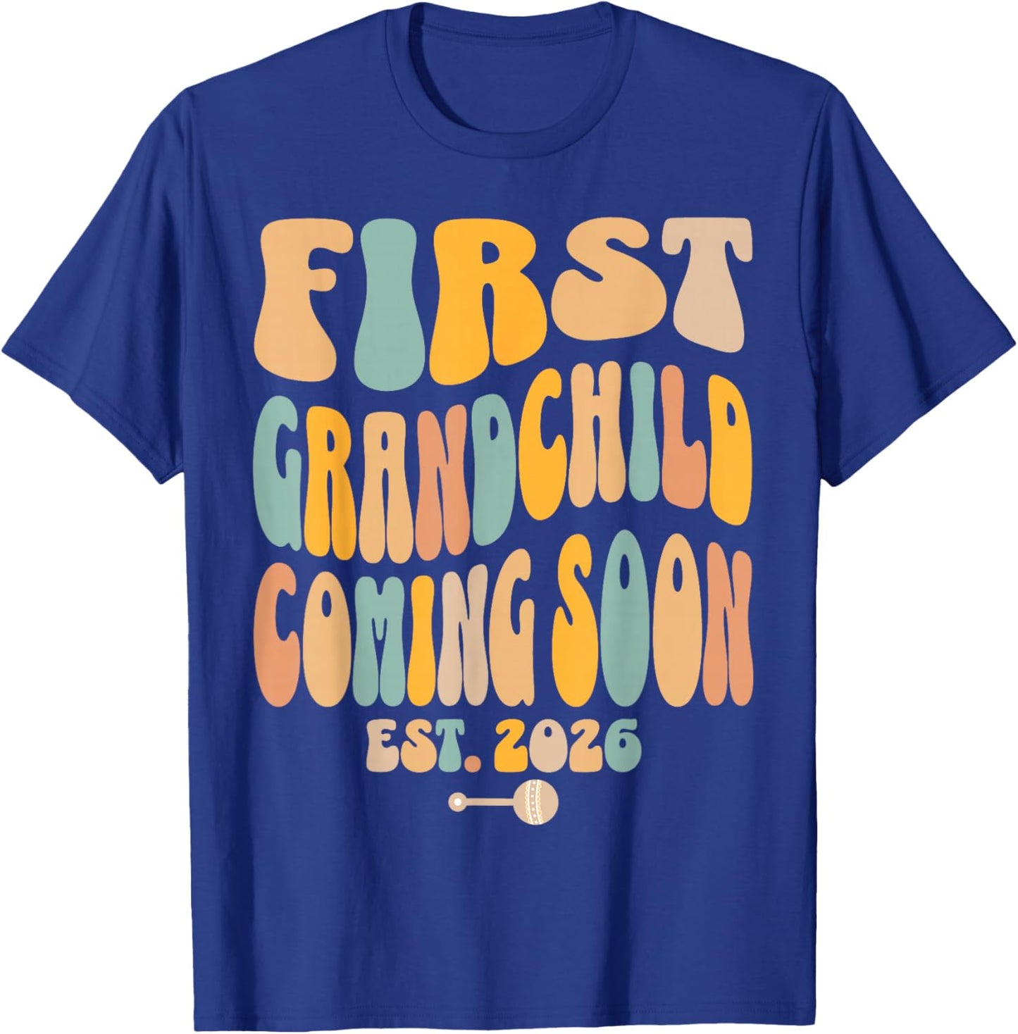 First Grandchild Coming Soon 2026 Baby Announcement T-Shirt - T-Shirt | Royal