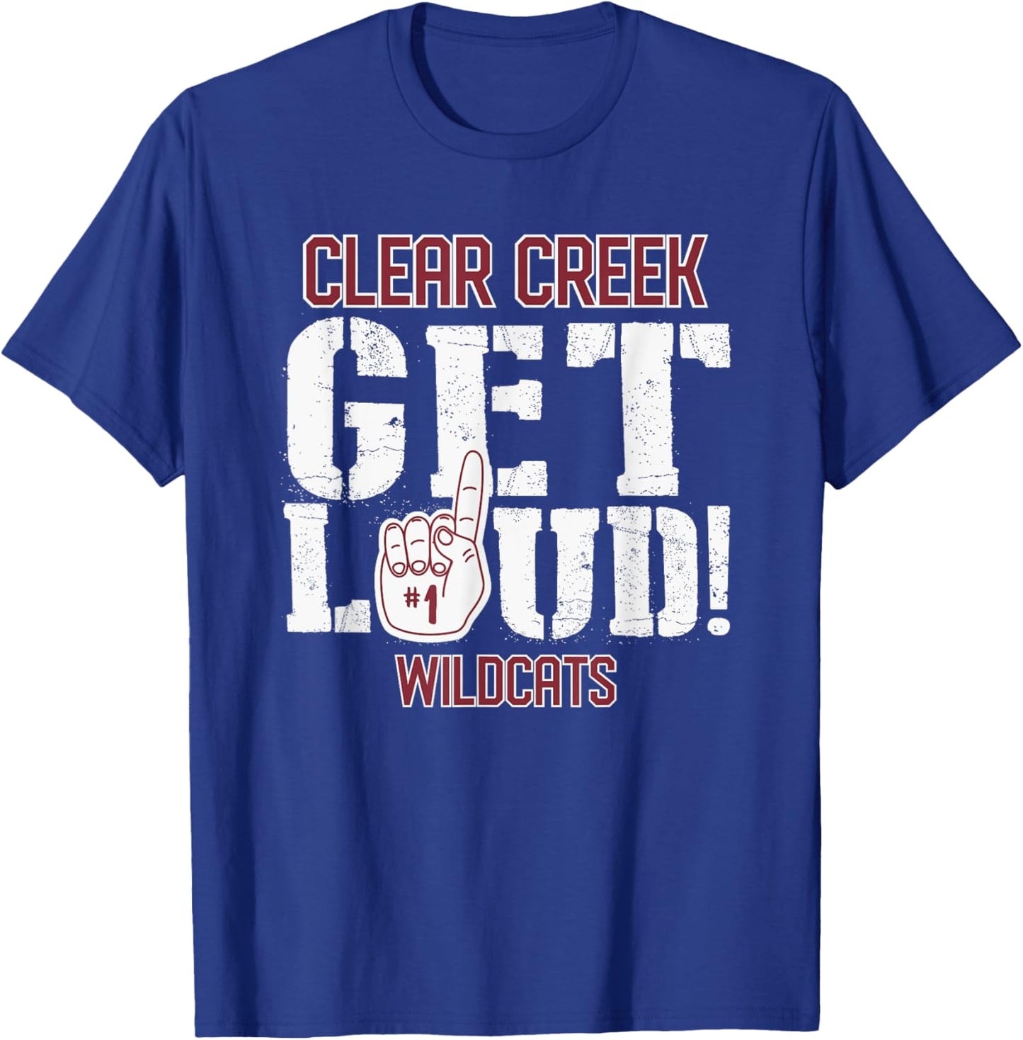 Clear Creek High School GET LOUD Wildcats T-Shirt - T-Shirt | Royal