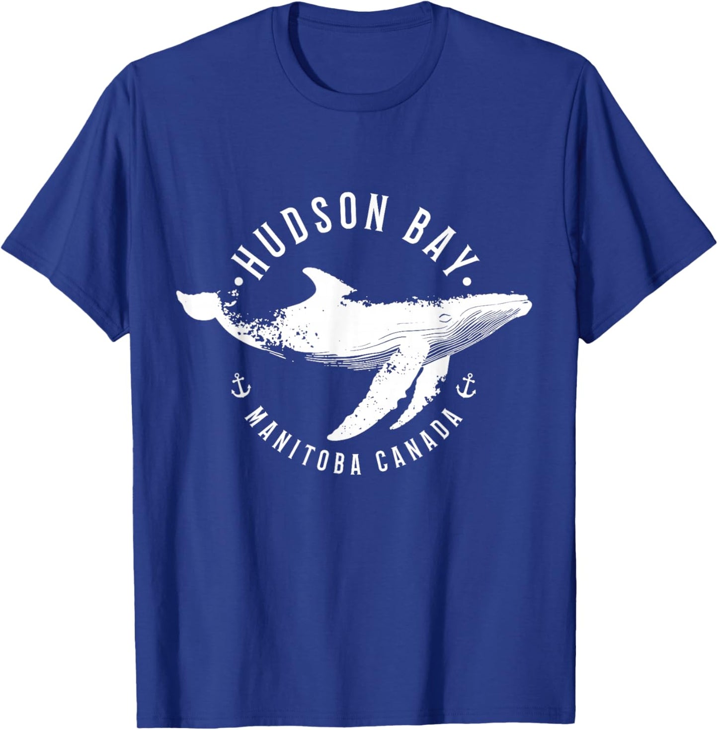 Hudson Bay Manitoba Canada Souvenir Whale Ocean Nautical T-Shirt - T-Shirt | Royal