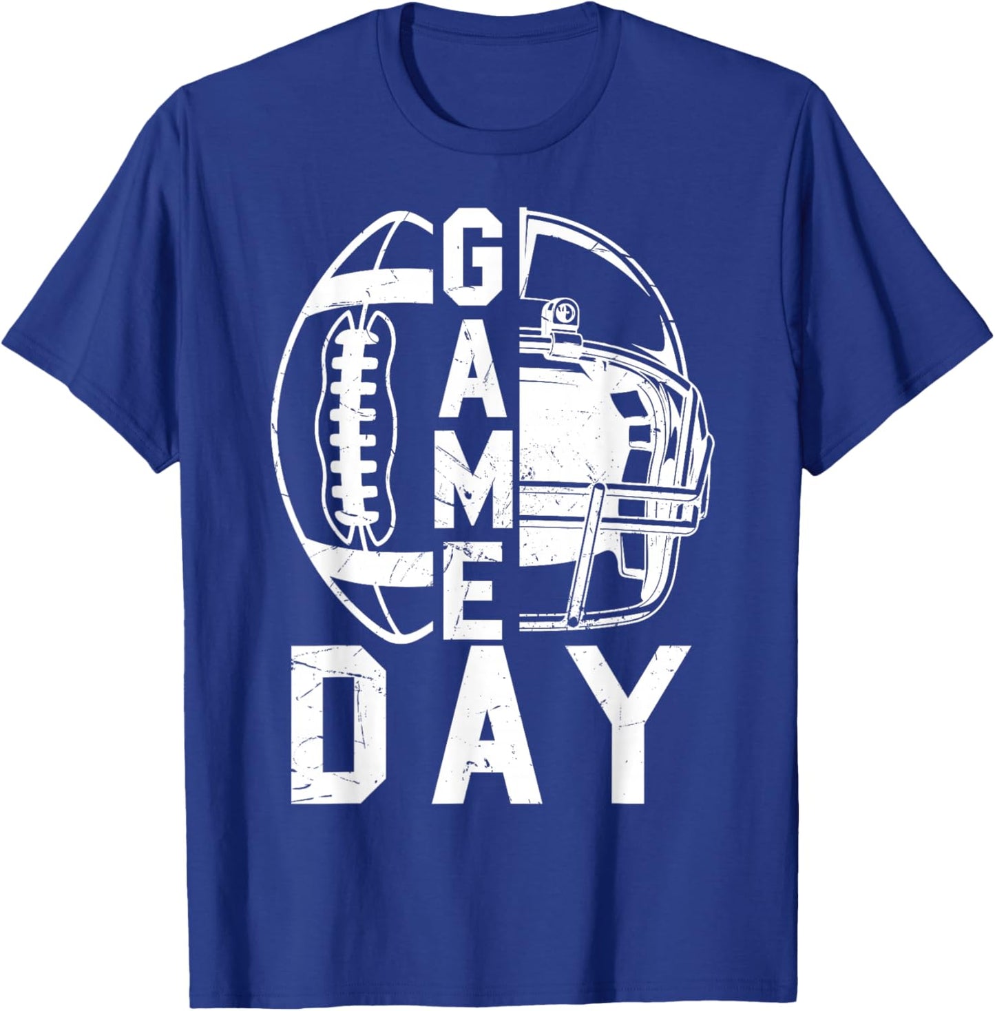Game Day Football Season Funny Team Sports Vintage T-Shirt - T-Shirt | Royal