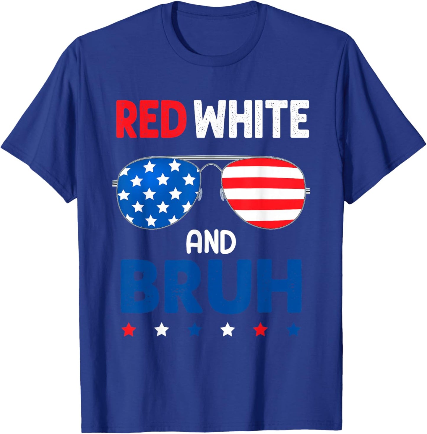 Red And White Bruh Patriotic 4th Of July Boys Girls Kids T-Shirt - T-Shirt | Royal