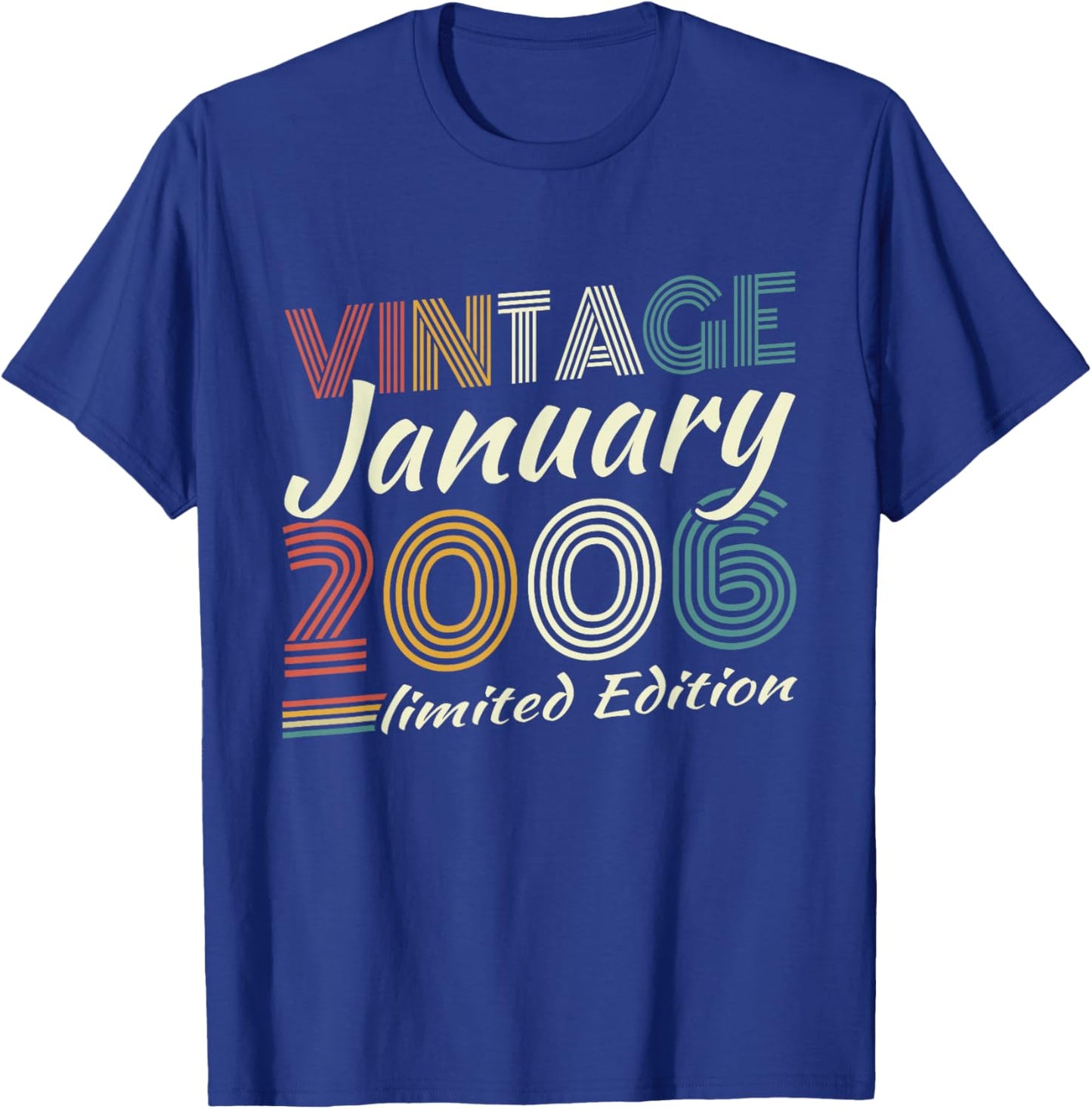 Vintage January 2006 Birthday Gift 20 Years Boys T-Shirt - T-Shirt | Royal