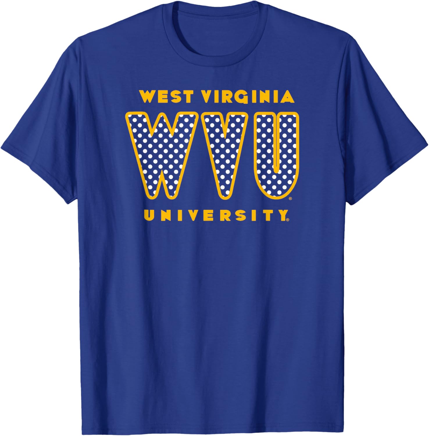 West Virginia Mountaineers Polka Dots Navy T-Shirt - T-Shirt | Royal