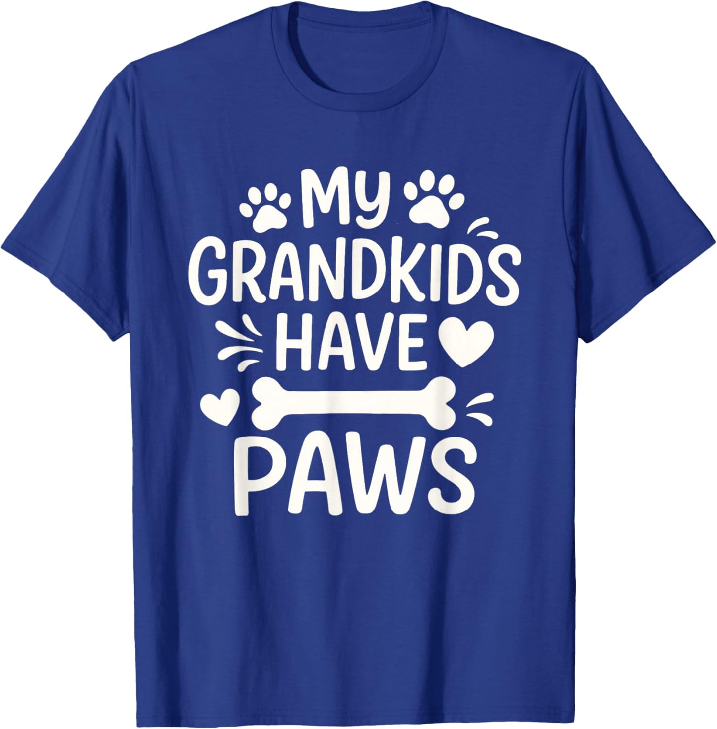 Grandkids Have Paws Funny Dog Cat Grandma T-Shirt - T-Shirt | Royal