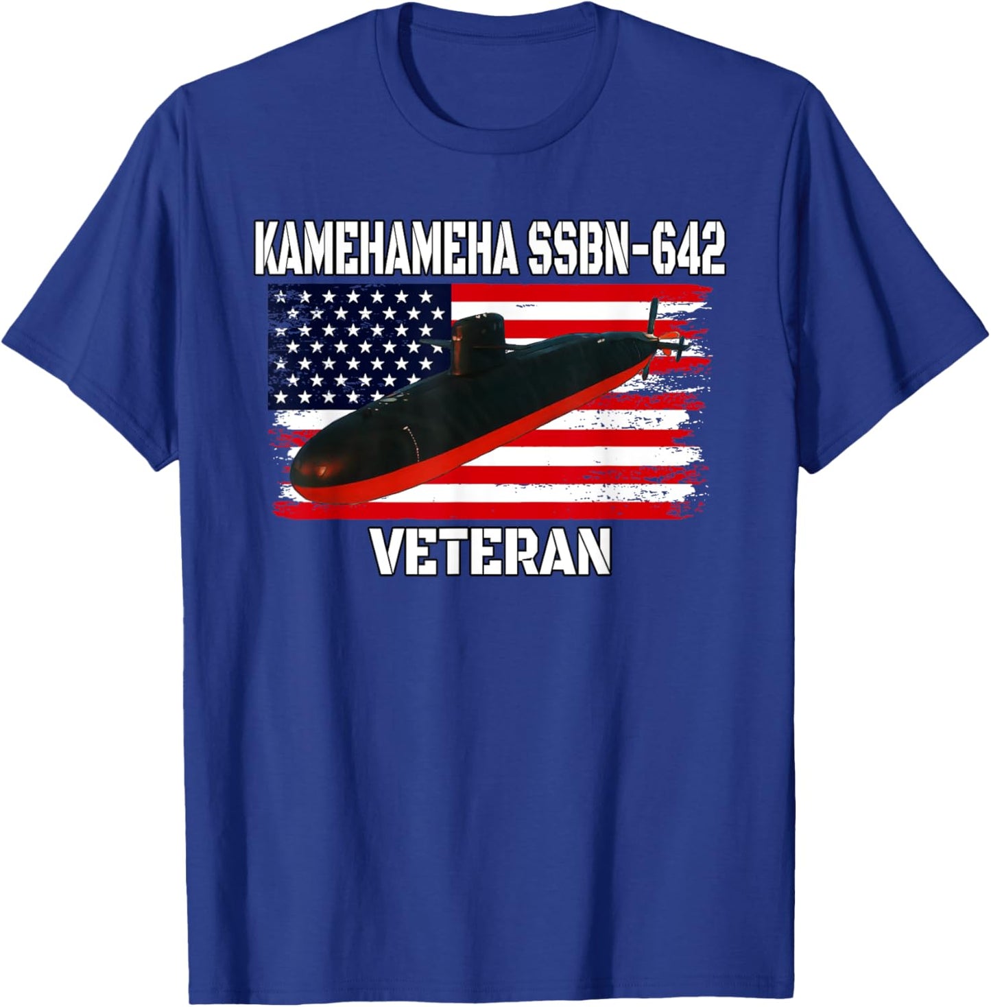 Submarine USS Kamehameha SSBN-642 Veteran Grandfather Dad T-Shirt - T-Shirt | Royal