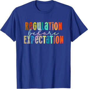 Regulation Before Expectation Autism Special Tie Dye T-Shirt - T-Shirt | Royal