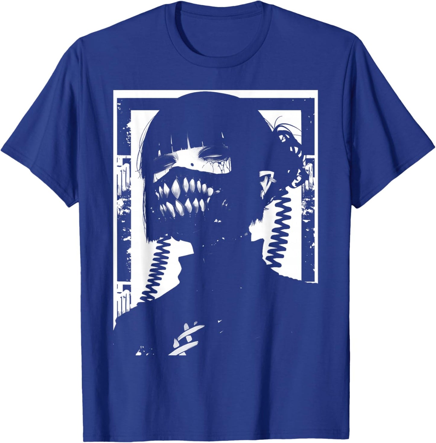 Horror Techwear Ghoul Girl Cybergoth Gothic Anime Manga T-Shirt - T-Shirt | Royal