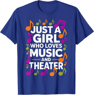 Music and Theater Girl Musical Theater Lover Playwrights T-Shirt - T-Shirt | Royal