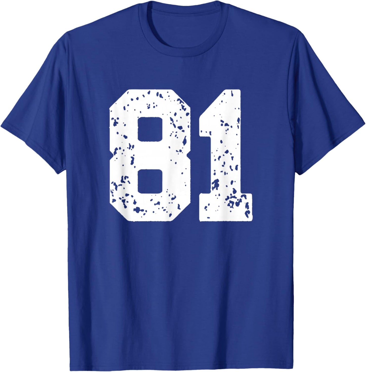 Number 81 White Best Classic College Style Birthday Funny T-Shirt - T-Shirt | Royal