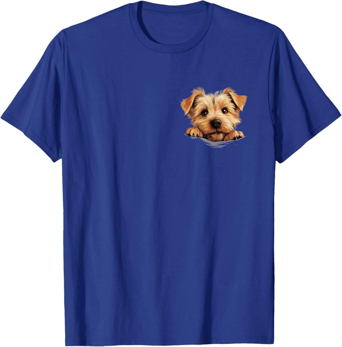 Norfolk Terrier Dog Mom Dad Peeking Puppy T-Shirt - T-Shirt | Royal
