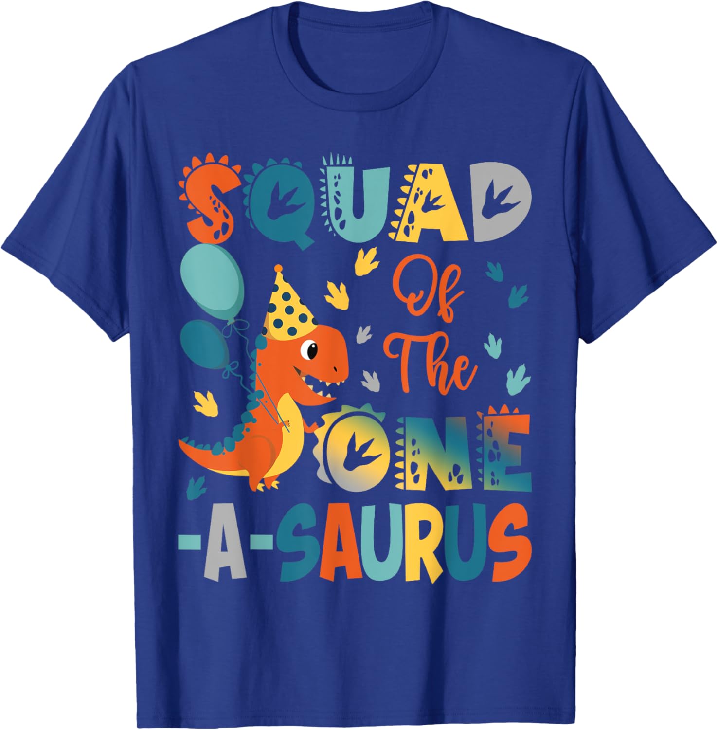Squad Of The One-A-Saurus 2Nd Birthday Dinosaur Party T-Shirt - T-Shirt | Royal