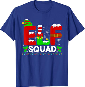 Elf Squad Family Christmas Matching Pajamas Xmas Holiday T-Shirt - T-Shirt | Royal