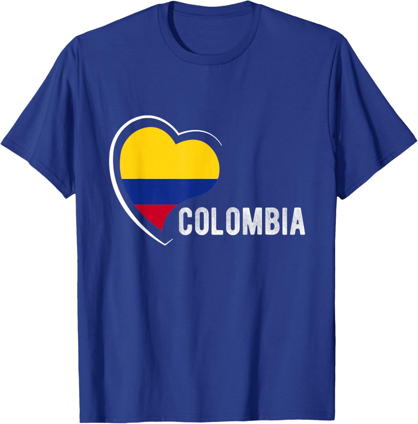 Colombia National Pride Heart Flag Colombian National T-Shirt - T-Shirt | Royal
