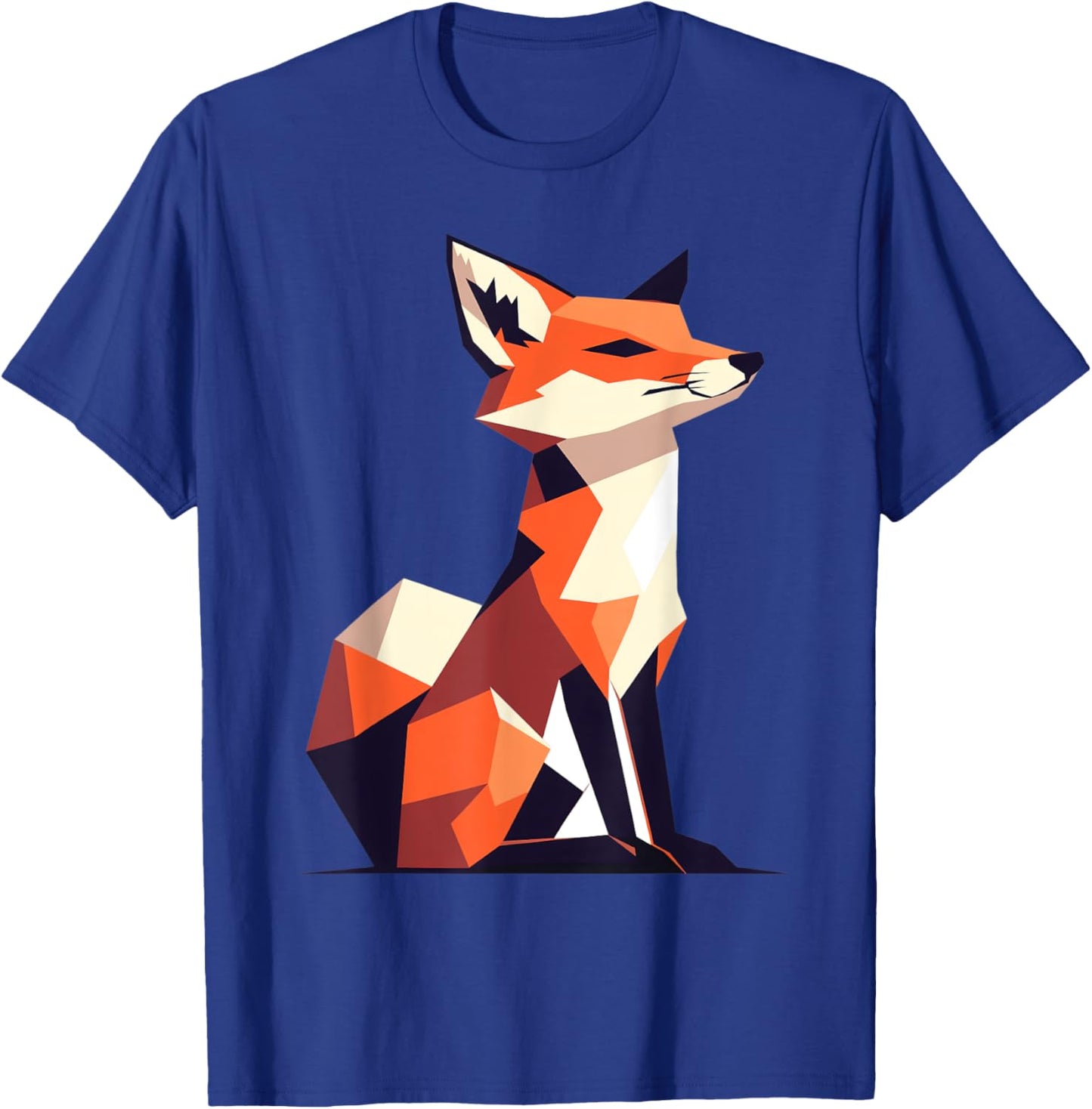 Geometric Fox Animal Forest Nature Wildlife Men Women Kids T-Shirt - T-Shirt | Royal