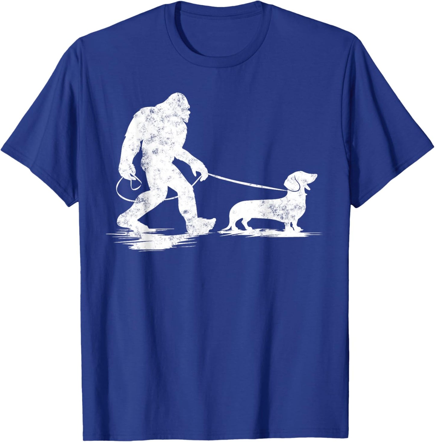 Bigfoot Walking Dachshund Funny Wiener Dog Dad Gifts T-Shirt - T-Shirt | Royal