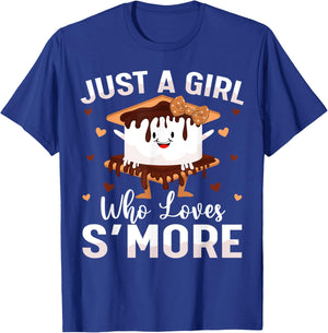 Marshmallow S’more Camping Just A Girl Who Loves S’more T-Shirt - T-Shirt | Royal