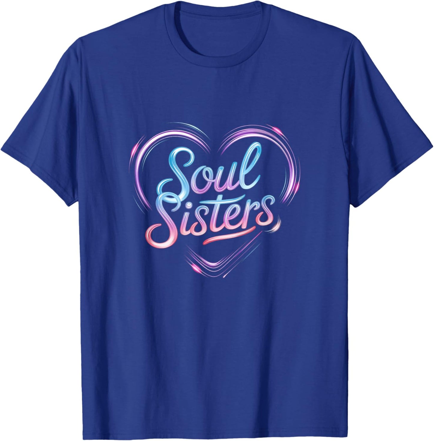 Vibrant Soul Sisters Heart Design T-Shirt - T-Shirt | Royal