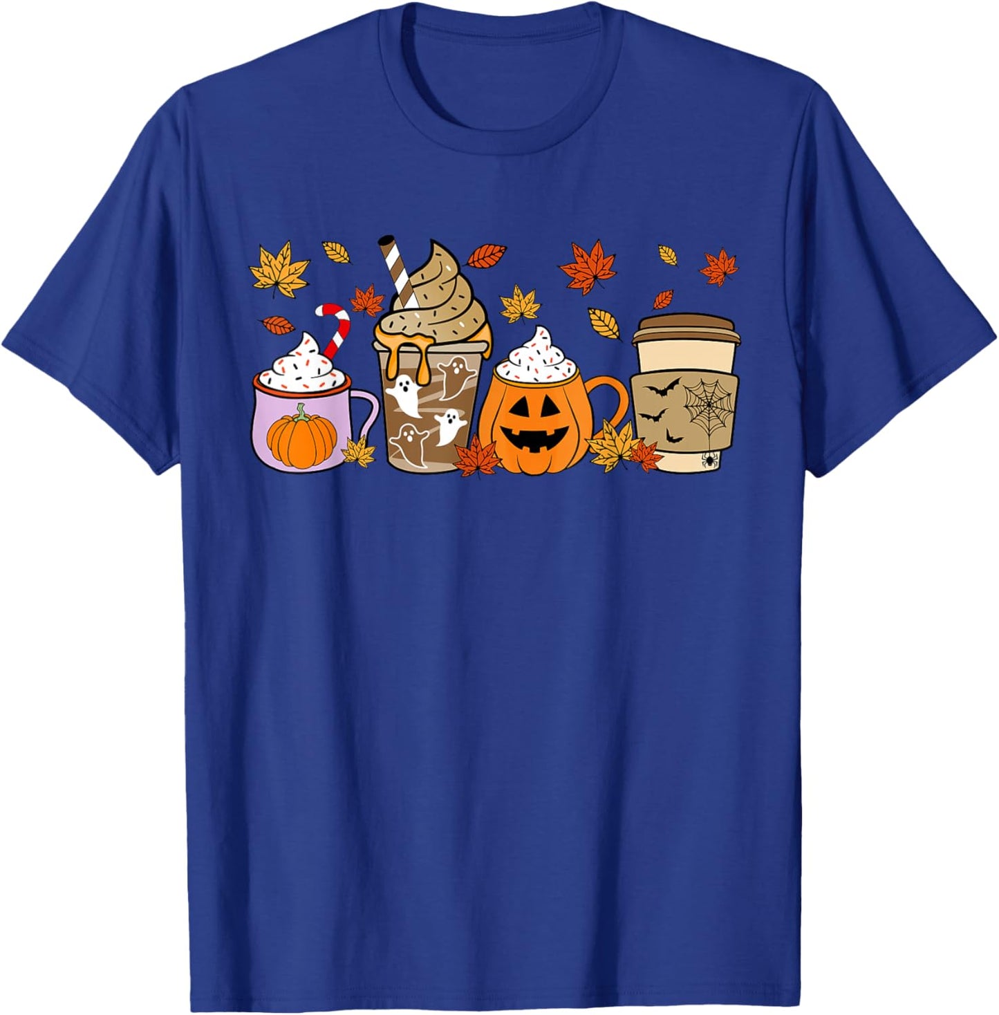 Halloween Coffee Pumpkin Latte Spice Costume Men Women Kids T-Shirt - T-Shirt | Royal