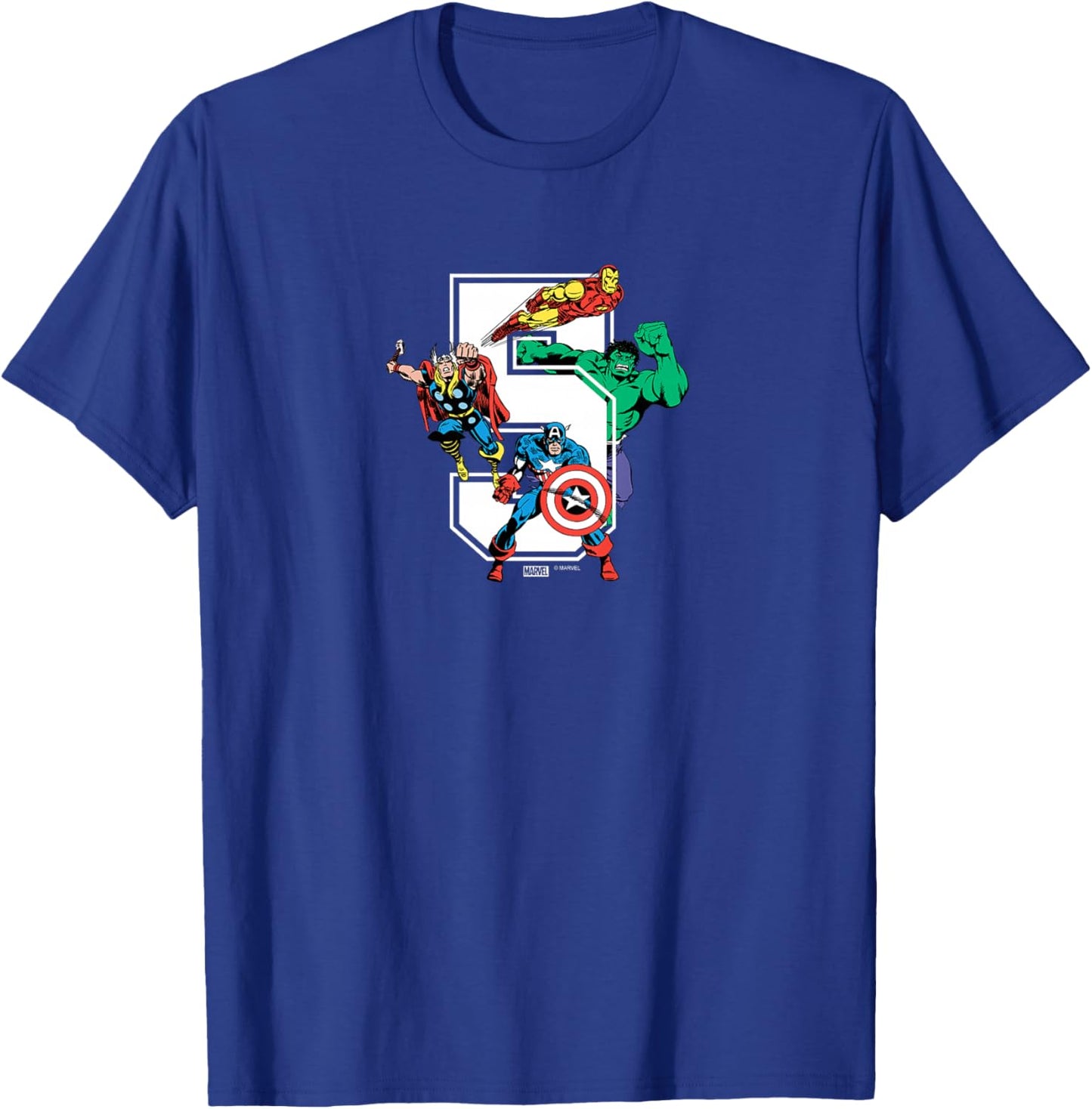 Kids Marvel - Avengers 5th Birthday T-Shirt - T-Shirt | Royal