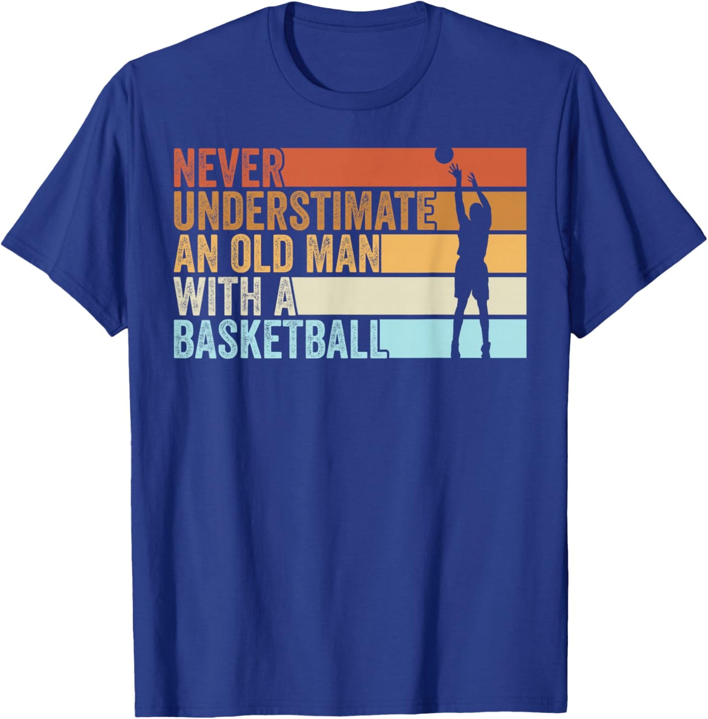 Grafik An Old Man With A Basketball Sport Basketball Spieler T-Shirt - T-Shirt | Royal
