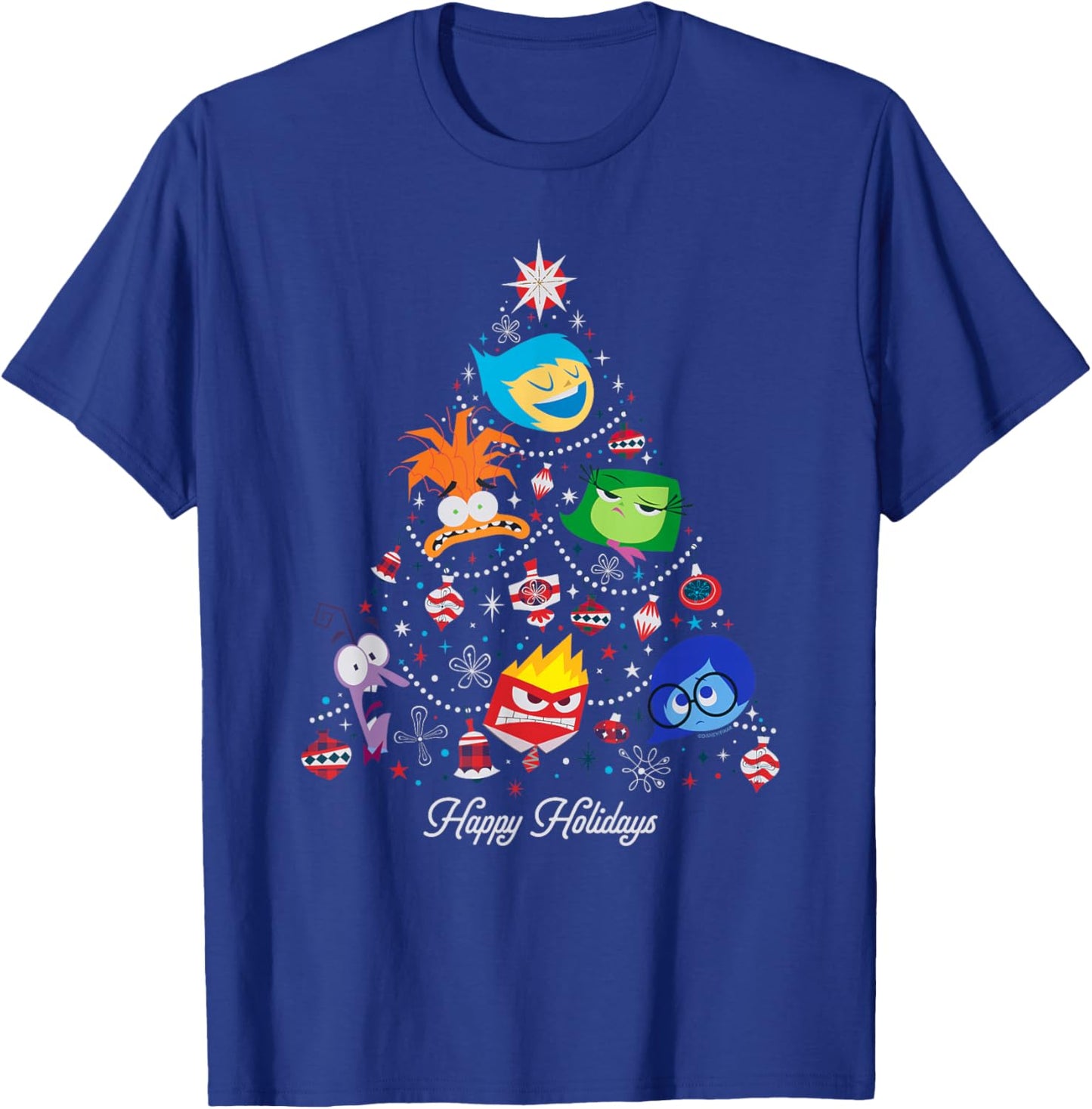 Disney and Pixar’s Inside Out 2 Emotions Christmas Tree T-Shirt - T-Shirt | Royal