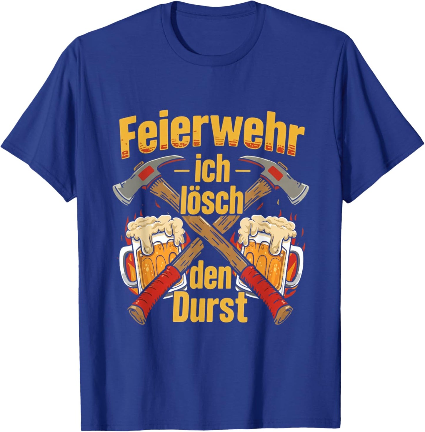 Celebration Fire Brigade Beer Funny Word Game Men Women T-Shirt - T-Shirt | Royal