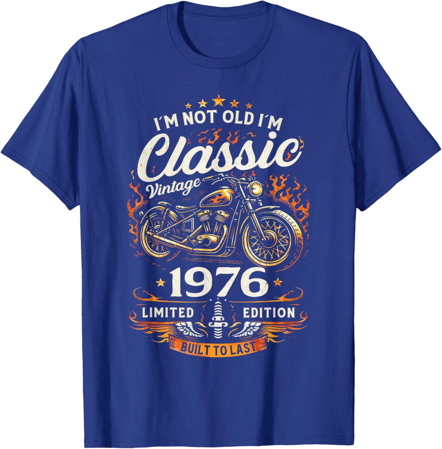 50 Ans Anniversaire Homme Moto Motard Biker 1976 T-Shirt - T-Shirt | Royal