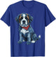 Funny Saint Bernard Dog Blue Denim Patchwork Pattern T-Shirt - T-Shirt | Royal