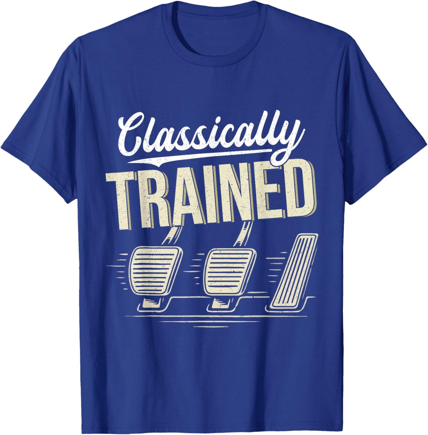 Classic Manual Car Clutch with Three Pedals T-Shirt - T-Shirt | Royal