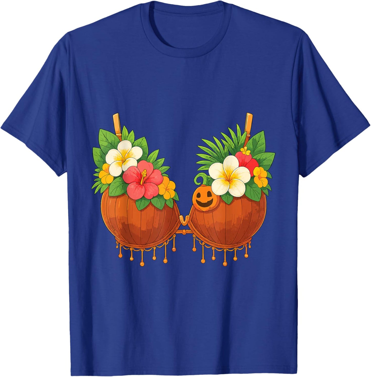 Coconut Bra DIY Hawaiian Costume Funny Summer Shirt T-Shirt - T-Shirt | Royal
