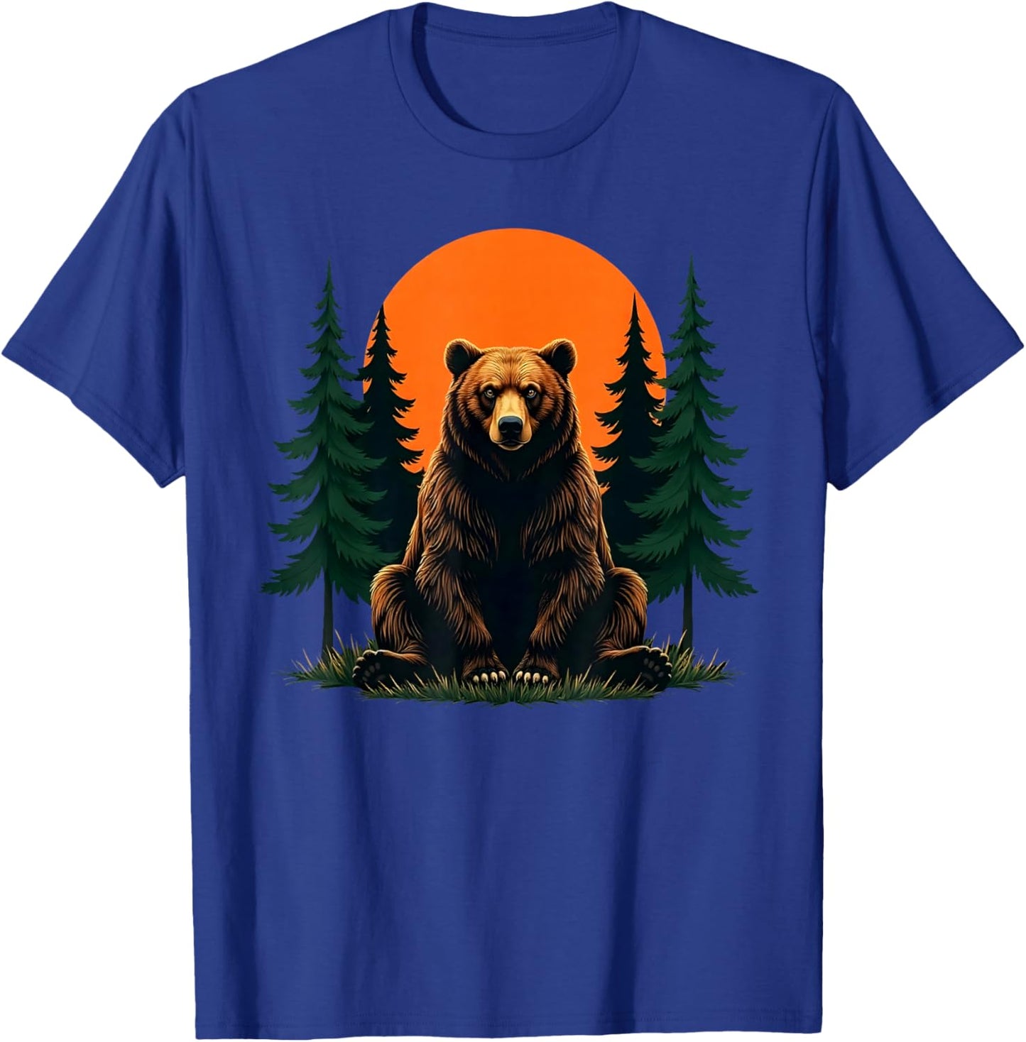 Retro Wildlife Forest Bear Outdoors Nature T-Shirt - T-Shirt | Royal