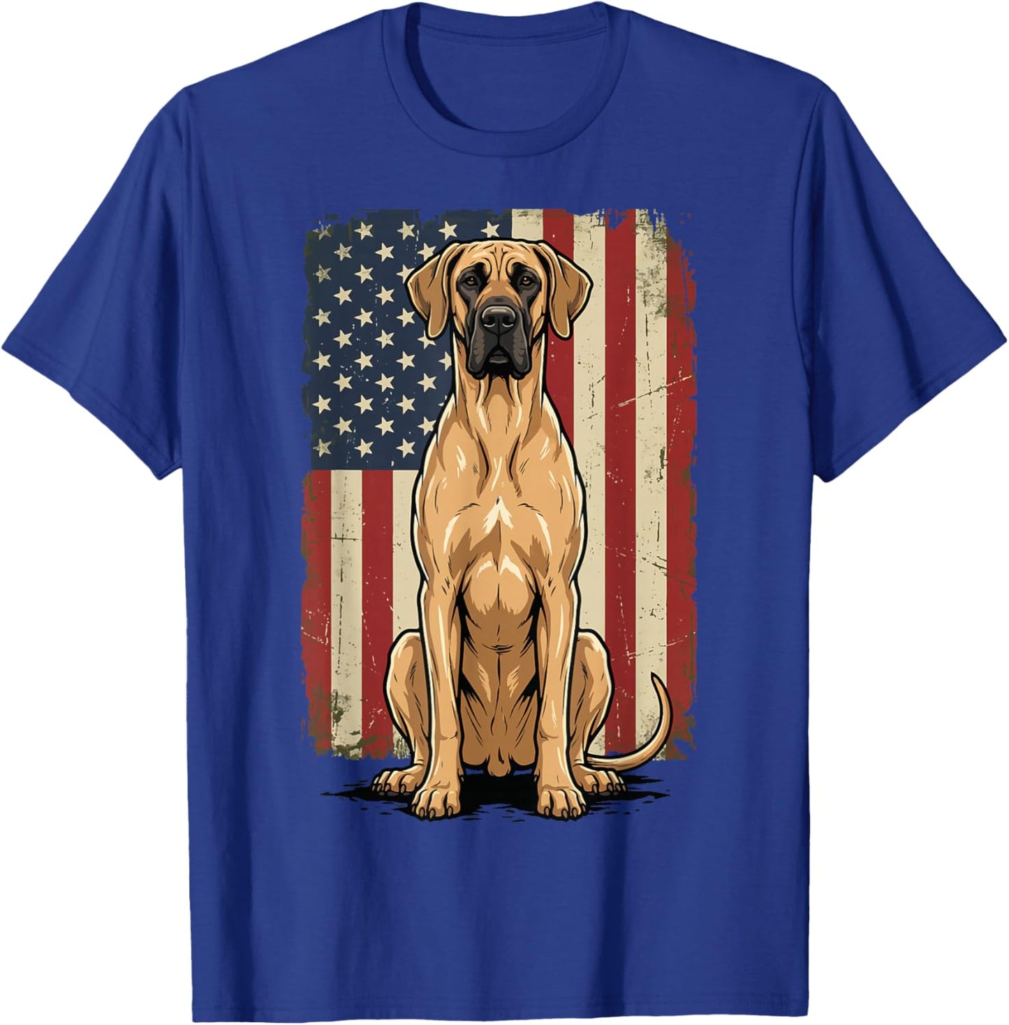 Great Dane USA Flag T-Shirt - T-Shirt | Royal
