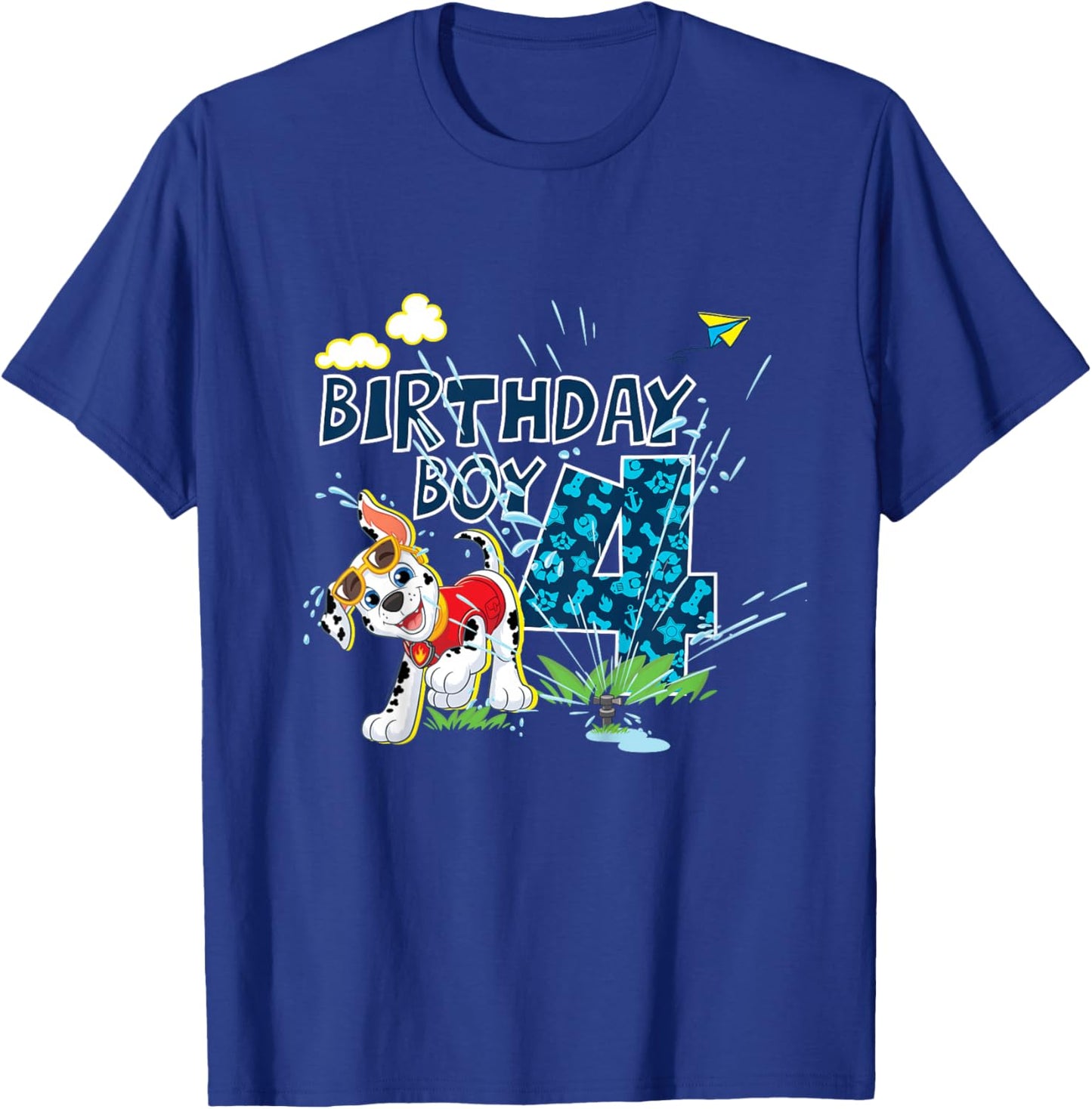 Official Paw Patrol Marshall Jumping Birthday Boy Age 4 T-Shirt - T-Shirt | Royal