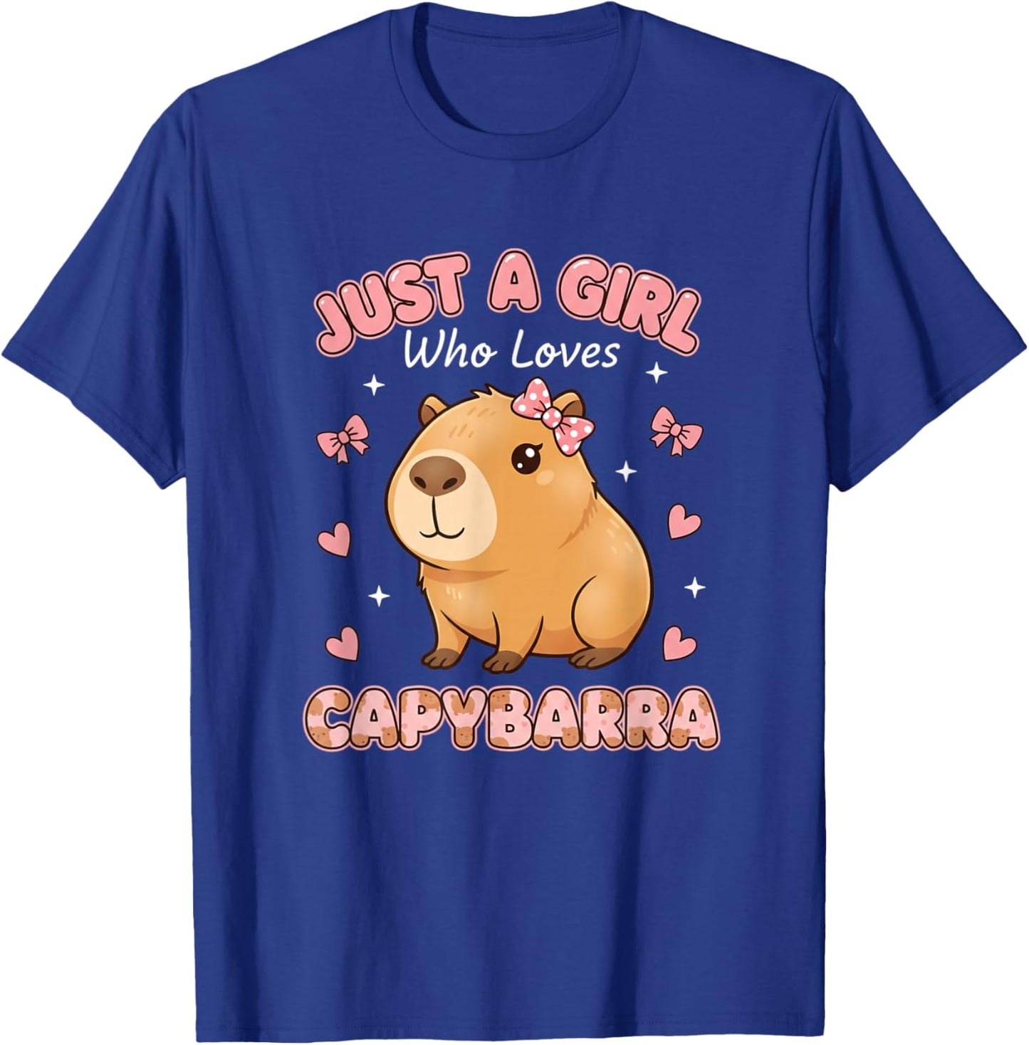 Just A Girl Who Loves Capybarra Kids Cute Capybara Cartoon T-Shirt - T-Shirt | Royal