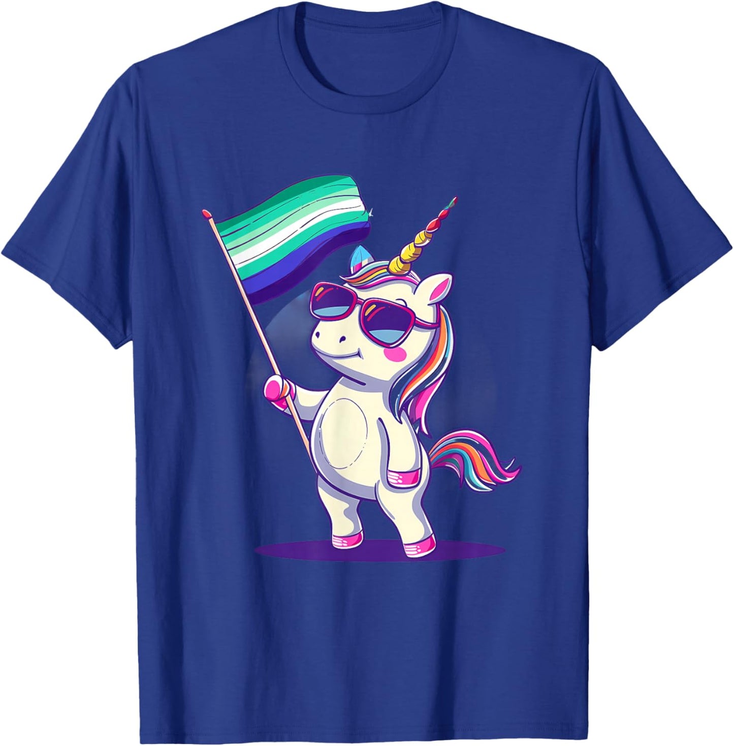 Unicorn MLM Pride LGBT MLM-Flagge Schwule Männliche Flagge LGBTQ T-Shirt - T-Shirt | Royal