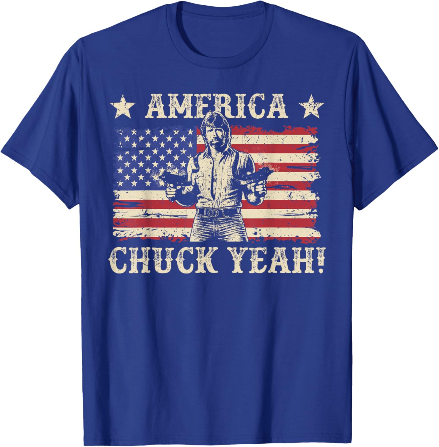America Chuck Yeah Funny Patriotic USA Chuck T-Shirt - T-Shirt | Royal