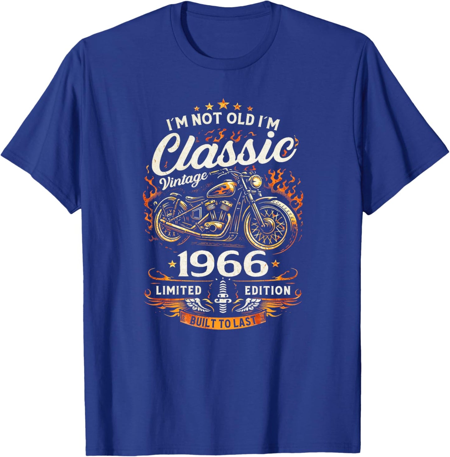 60 Ans Anniversaire Homme Moto Motard Biker 1966 Haut de Gamme T-Shirt - T-Shirt | Royal