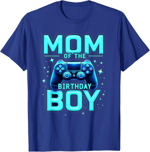 Mom Of The Birthday Boy Video Gamer Gaming T-Shirt - T-Shirt | Royal