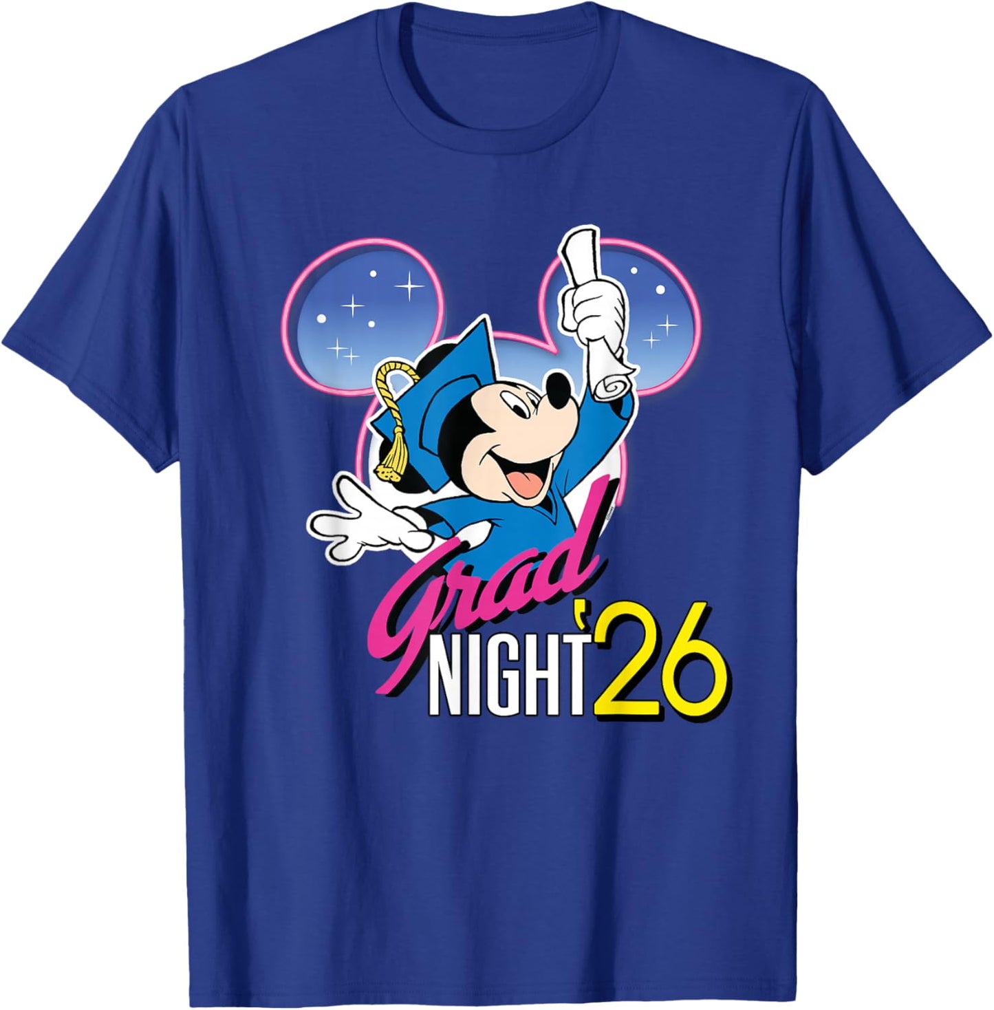 Disney Mickey Mouse Grad Night '26 Class of 2026 Graduation T-Shirt - T-Shirt | Royal