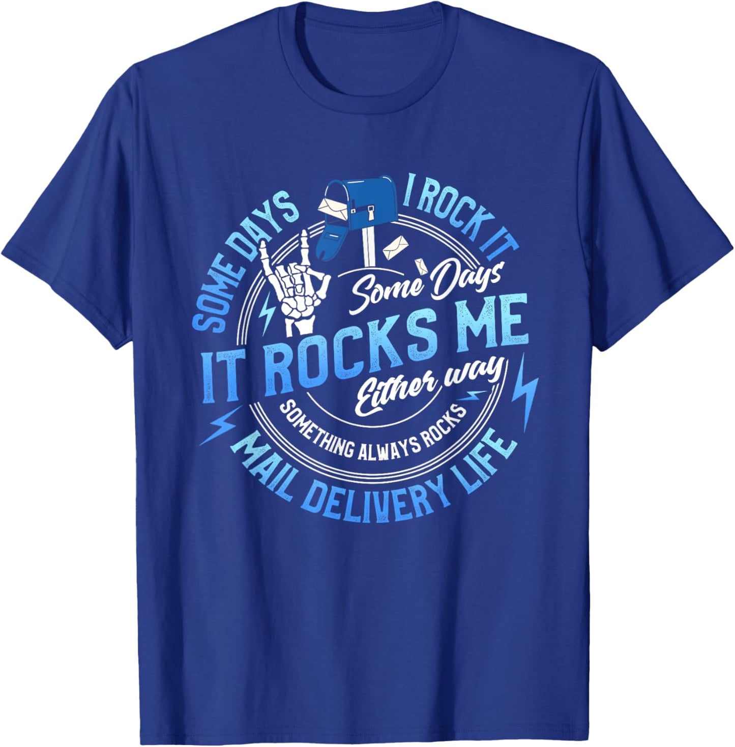 Mail Carrier Monday Face Funny Postal Worker Mailman T-Shirt - T-Shirt | Royal