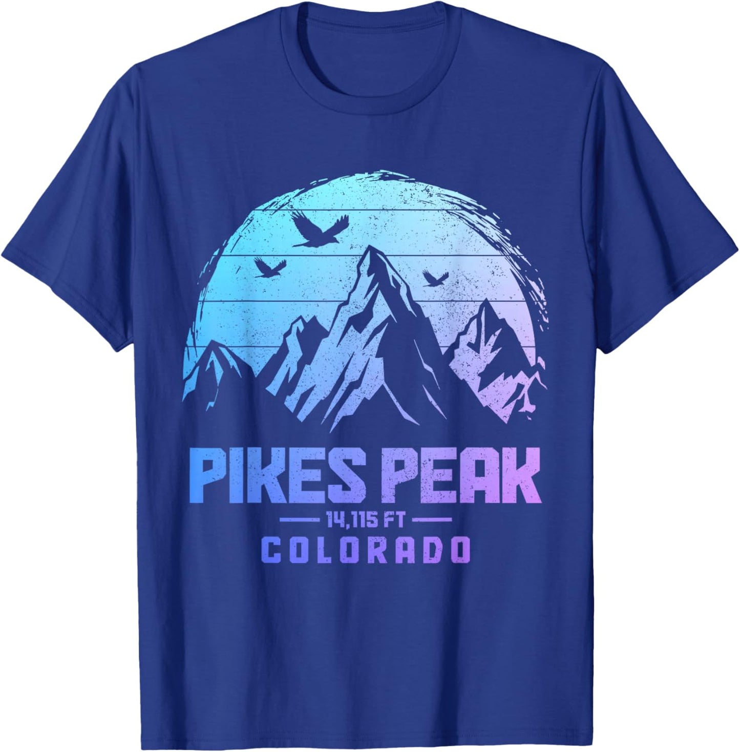 Pikes Peak Colorado Rocky Mountains Climbing Souvenirs T-Shirt - T-Shirt | Royal