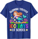 Swimming Through 100 Days Of School Mermaid Kids Teacher T-Shirt - T-Shirt | Royal