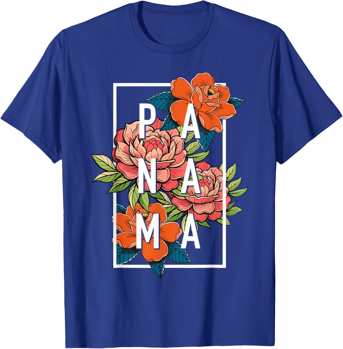 Panama Flowers Roses Pride Floral Souvenir T-Shirt - T-Shirt | Royal
