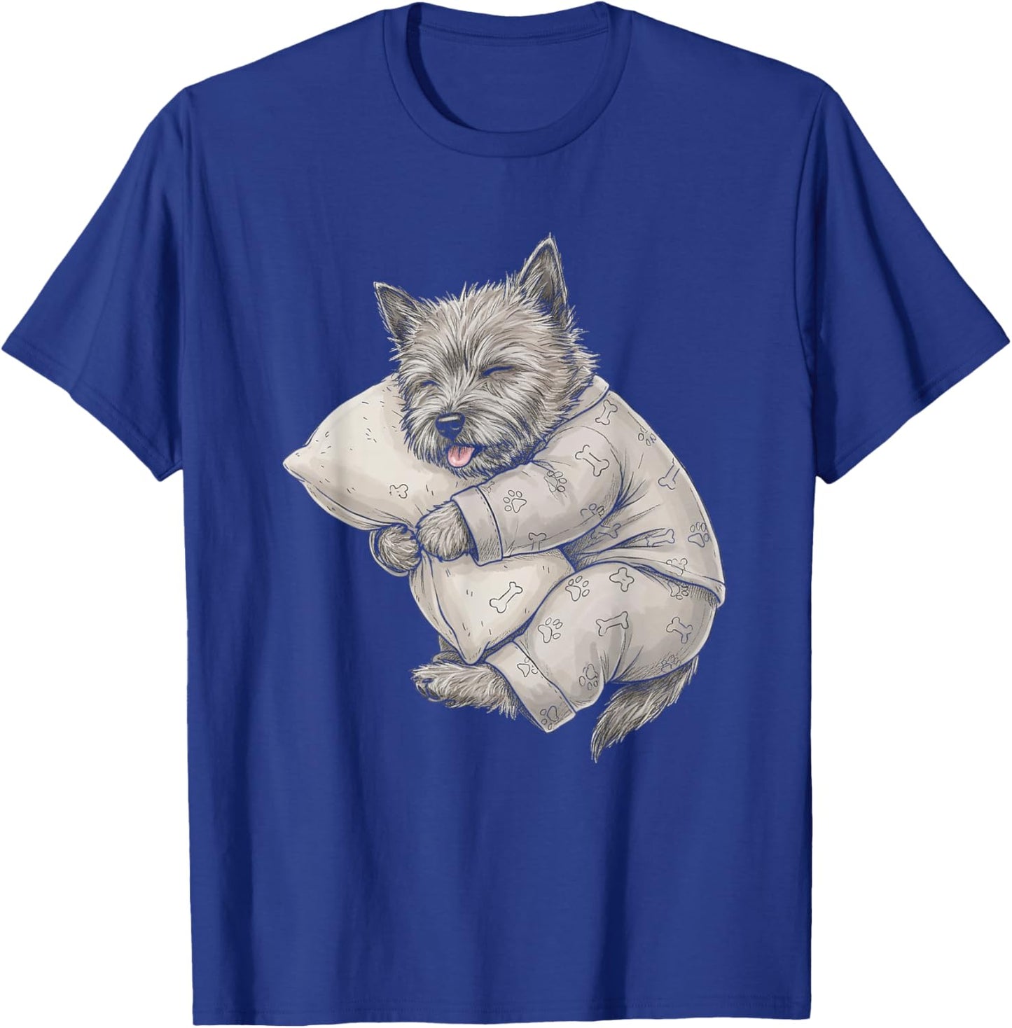 Funny Sleepy Cairn Terrier Pajama Men Women Kids T-Shirt - T-Shirt | Royal
