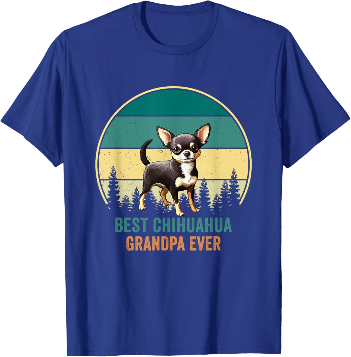 Best Chihuahua Grandpa Ever Retro Vintage Dog Father Women T-Shirt - T-Shirt | Royal