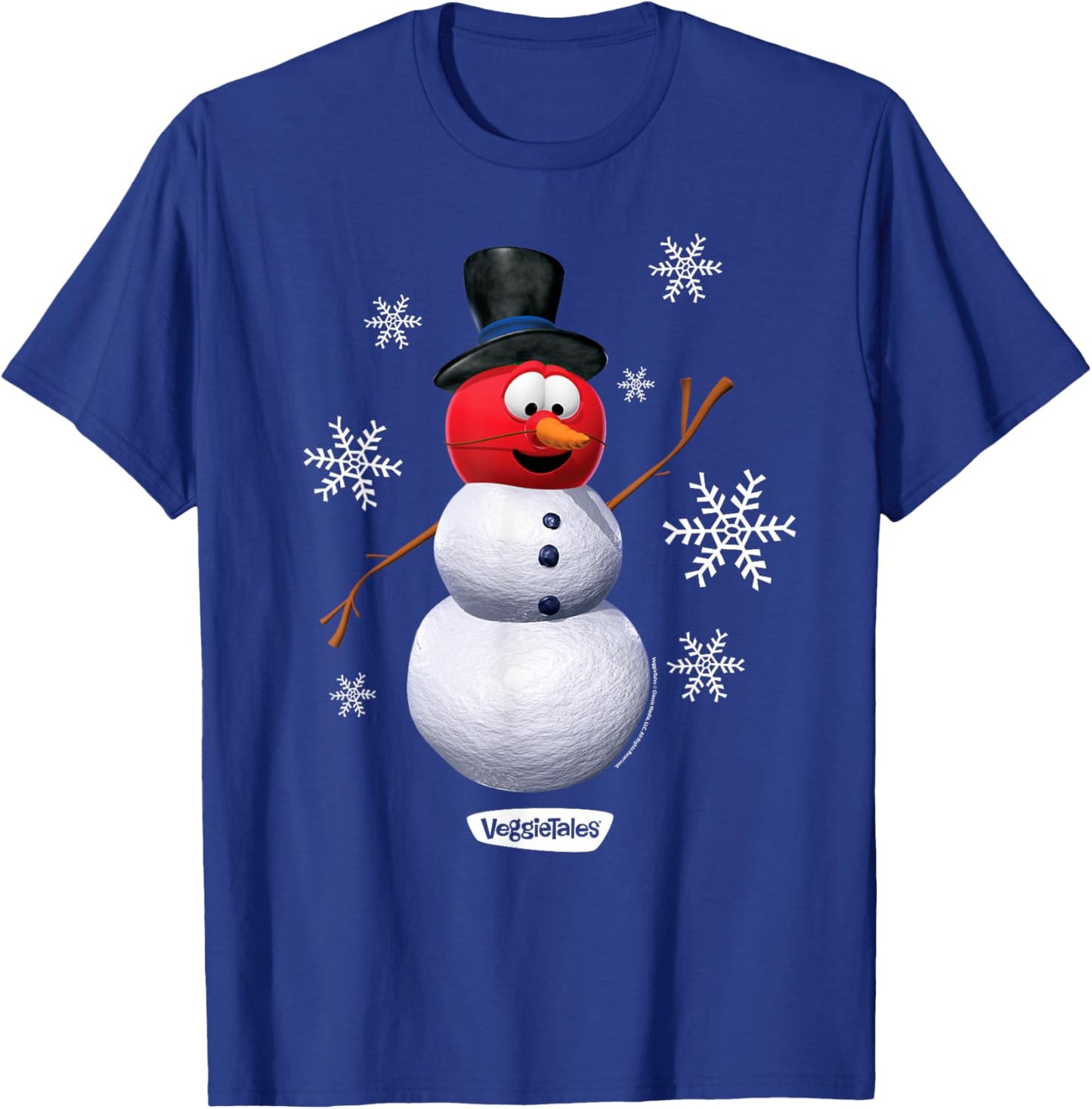 VeggieTales Let It Snow Bob The Tomato Snowman T-Shirt - T-Shirt | Royal